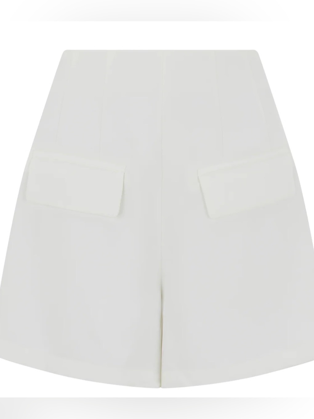 Odd Muse High-Rise White Tailored Shorts With Front Flap Pockets